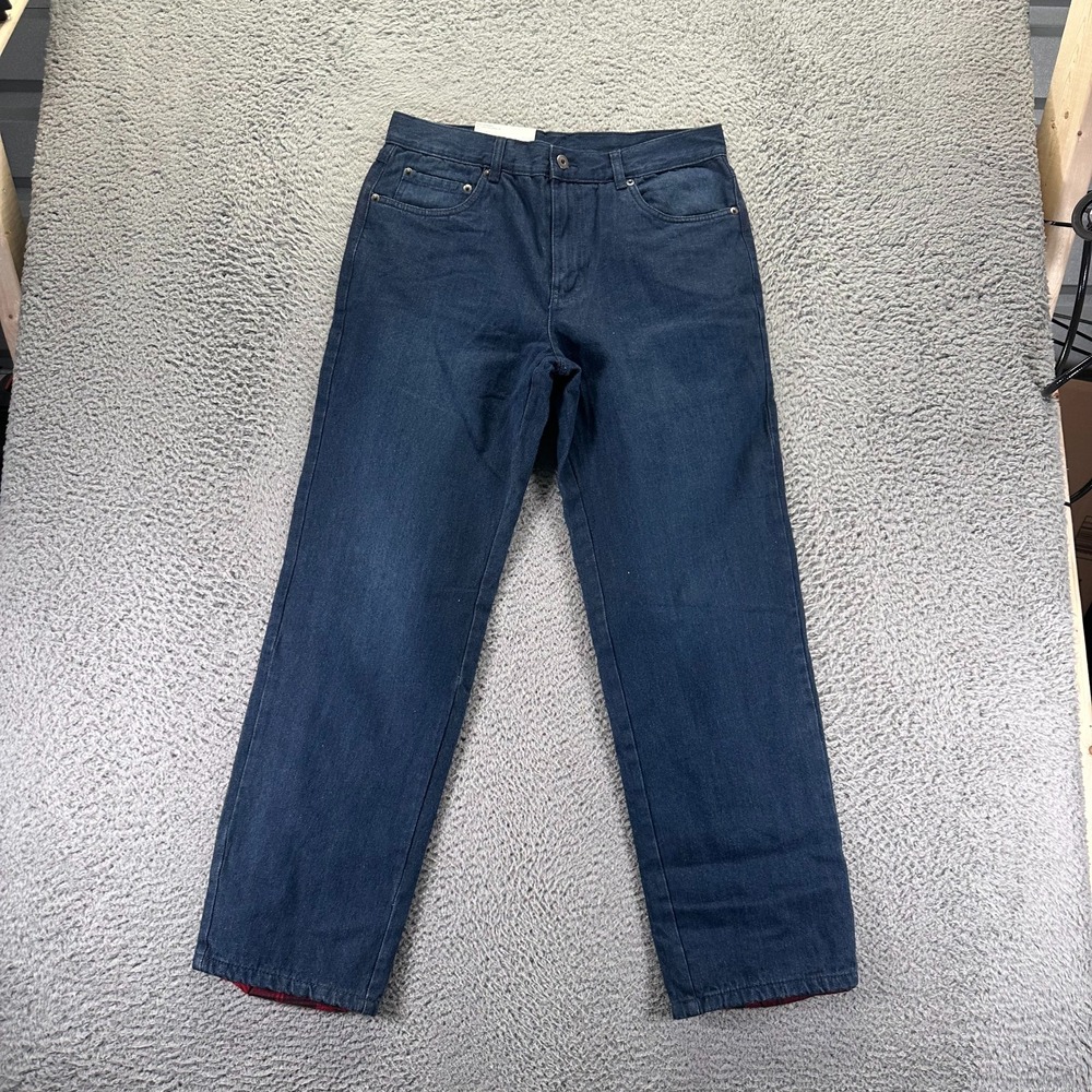 Adventuridge Jeans Mens 34x30 Blue Denim Cotton Flannel Lined Straight Workwear
